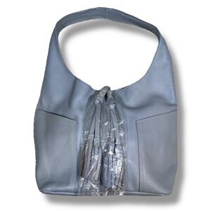 LAGGO Havana Hobo Shoulder Bag Blue Pebbled Leather